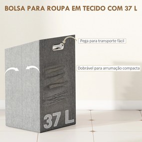 Armário para Roupa de Bambu Móvel Auxiliar para Casa de Banho 40x30x95 cm com 2 Prateleiras Abertas Cesto Amovível Madeira