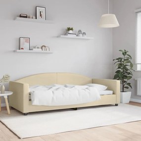vidaXL Sofá-cama 90x200 cm tecido cor creme