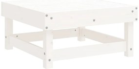 7 pcs conjunto lounge de jardim pinho maciço branco