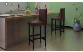 Bancos de bar 6 pcs couro artificial castanho-escuro