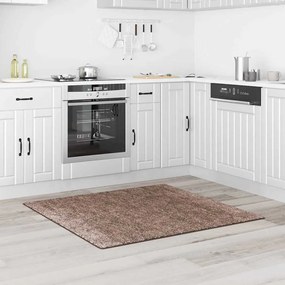 Tapete Shaggy de Pelagem Alta Marrom 120x120 cm PP
