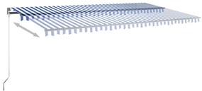 Toldo automático independente 600x350 cm azul e branco