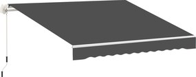 Outsunny Lona de reposição para toldo retrátil lambrequim ondas suaves poliéster alta densidade 280 g/m² anti-UV 2,82 x 2,4 m cinza | Aosom Portugal