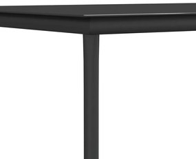 3 pcs conjunto jantar p/ jardim c/ almofadões vime PE/aço preto