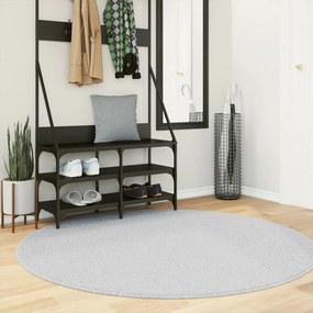 Tapete pelo curto macio e lavável HUARTE Ø 160 cm cinzento