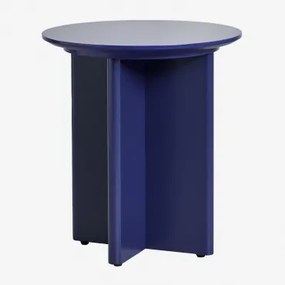 Mesa Auxiliar Redonda Ø45 Cm Em Mdf Saonara Azul Lapislazuli - Sklum