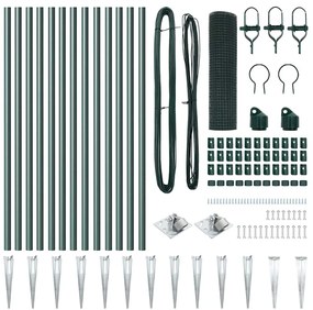 Conjunto de Postes de Cerca de PVC Conjunto de 2 Verde PVC, Metal