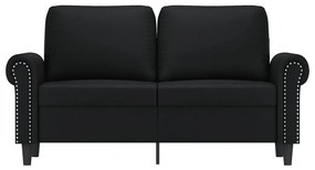 Sofá de 2 lugares 120 cm couro artificial preto