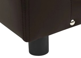Sofá para cães 81x43x31 cm pelúcia e couro artificial castanho