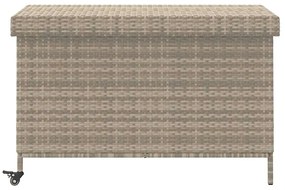 Caixa de arrumação com rodas 110x55x73 cm vime PE cinza-claro