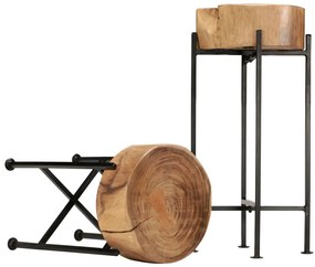 Conjunto mesas de apoio 2 pcs madeira de acácia maciça