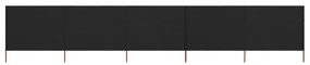 vidaXL Para-vento com 5 painéis em tecido 600x80 cm preto