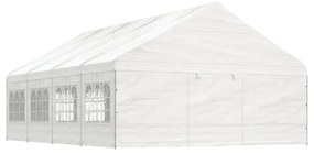 vidaXL Gazebo com telhado 8,92x5,88x3,75 m polietileno branco