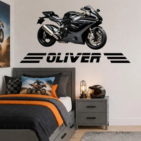Autocolante personalizado - Moto com o seu próprio nome