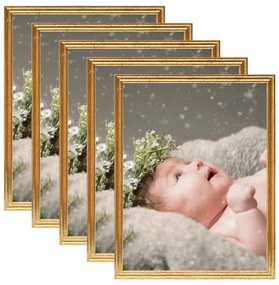 vidaXL Molduras para mesa 5 pcs 10x15 cm MDF dourado