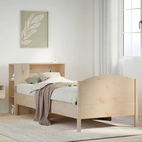 Cama com estante sem colchão 90x200 cm pinho maciço