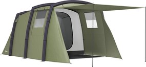 Outsunny Tenda de Campismo Inflável Familiar para 3-4 Pessoas Janelas de Malha e Bolsa de Transporte Proteção UV 50+ 440x280x195 cm Verde-Oliva | Aosom Portugal
