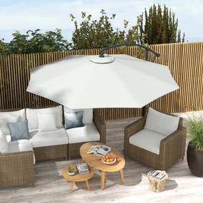 Toldo de Substituição para Chapéu de Sol de 3 m com Ventilação Superior para Exterior Jardim Pátio Piscina Branco