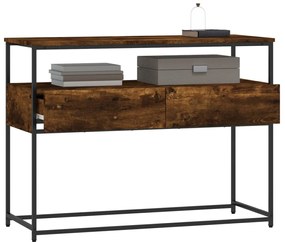 Mesa consola 100x40x75 cm derivados de madeira carvalho fumado
