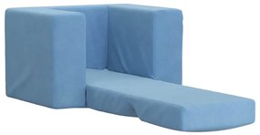 Sofá-cama infantil pelúcia macia azul