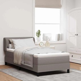 Cama Box com Colchão vidaXL Taupe 80x200 cm Tecido