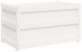 Vasos/floreiras de jardim 2 pcs madeira de pinho maciça branco