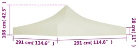 Teto para tendas de festas 3 x 3 m creme