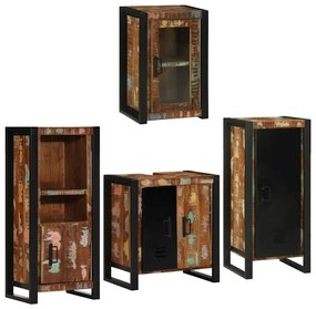 vidaXL Conjunto de Móveis para Banheiro Montado na parede 4 pcs