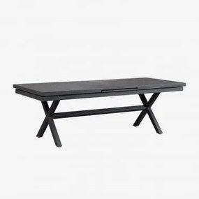 Mesa De Jantar Retangular Extensível De Alumínio Karena Cinza Grafito & 240 - 300 X 100 Cm - Sklum