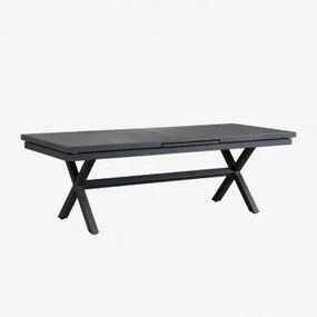 Mesa De Jantar Retangular Extensível Em Alumínio Karena Cinza Grafito & 240 - 300 X 100 Cm - Sklum
