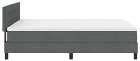 Cama Box com Colchão e LED Cinza Escuro 160x200 cm Tecido