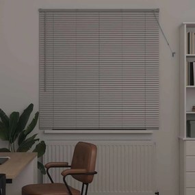 Persiana de Janela com cortinas Manual Prata 80 x 130 cm Alumínio