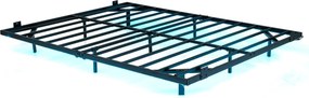Estrutura de cama flutuante com luzes LED 200 x 160 x 24,5 cm de metal para colchão (COLCHÃO NÃO INCLUIDO) Base de ripas Somier preto