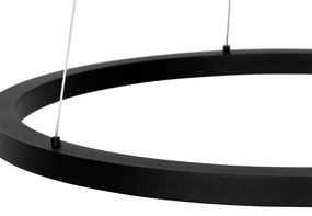 Candeeiro suspenso preto 60 cm com LED regulável em 3 etapas - Girello Design