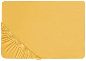 Lençol-capa em algodão amarelo mostarda 90 x 200 cm JANBU Beliani