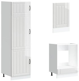 7 peças armário de cozinha conjunto Lucca branco brilhante