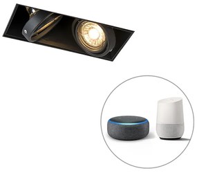 LED Foco embutido inteligente preto incl. 2 Wifi GU10 Trimless - Oneon 2 Moderno