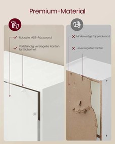 Estante com quatro compartimentos 24 x 66 x 66 cm Branco