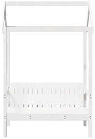 Banco com telhado 117,5x70x176,5 cm pinho maciço branco