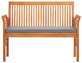Banco de jardim 2 lugares c/ almofadão 120 cm acácia maciça
