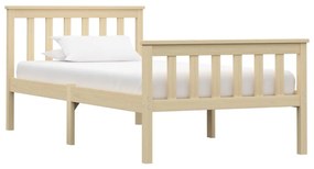 vidaXL Estrutura de cama em pinho maciço 100x200 cm cor natural