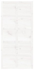 Porta de celeiro 100x1,8x214 cm madeira de pinho maciça branco