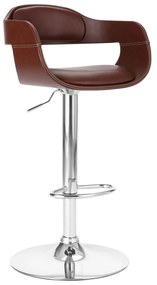 Banco de bar couro artificial castanho
