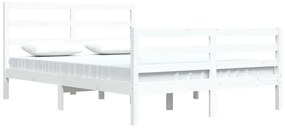 Estrutura de cama 160x200 cm madeira de pinho maciça branco