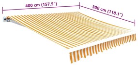 Lona toldo 4x3m (sem estrutura/caixa) amarelo girassol/branco