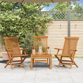 Cadeiras de jardim 3 pcs madeira de teca maciça