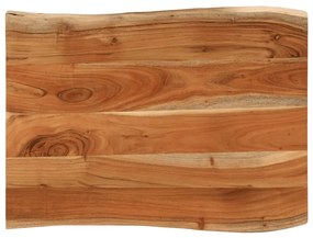 vidaXL Tampo de mesa retangular borda viva 70x60x3,8 cm acácia maciça