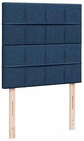Cama com molas/colchão 100x200 cm tecido azul