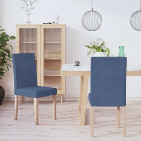 vidaXL Cadeiras de jantar 2 pcs tecido azul