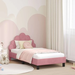 vidaXL Estrutura de Cama Infantil com Cabeceira Rosa 80 x 160 cm